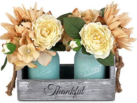 GBtroo Rustic Mason Jar Centerpiece